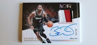 2018 Noir Basketball Dwyane Wade Game Worn Jersey Patch Autograph Auto 9/10 Heat