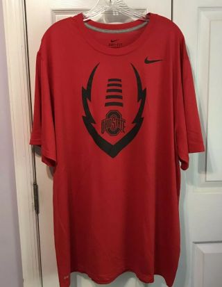 Nike Men’s Ohio State Buckeyes Dri Fit Football Icon Shirt 2xl Red Black