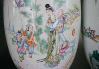 PAIR FINE LARGE 42.  5cm Chinese Porcelain Famille Rose Vases 19/20th C 2