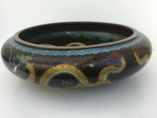 ANTIQUE CHINESE CLOISONNE BOWL IMPERIAL DRAGON DESIGN FROM QING DYNASTY 2