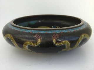 ANTIQUE CHINESE CLOISONNE BOWL IMPERIAL DRAGON DESIGN FROM QING DYNASTY 3