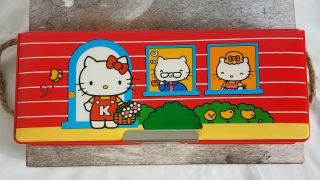Vintage Sanrio Hello Kitty Pencil Box Vinyl With Magnetic Closure 1976,  1984