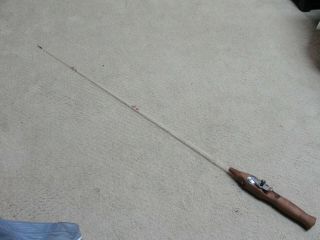 Vintage Dickey Ice Fishing Rod Reel Very Unusual Reel Line Thru Handle