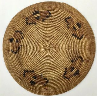 Large Antique Vintage 13” Native American Indian Wedding Basket Mat C 1800’s