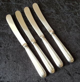 Sterling Hallmarked Silver Vintage Art Deco Antique Set Of Four Desert Cutlery