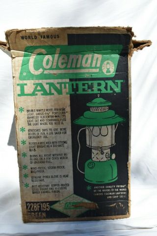 Vintage Coleman 228F195 Big Hat Lantern w/original box 3
