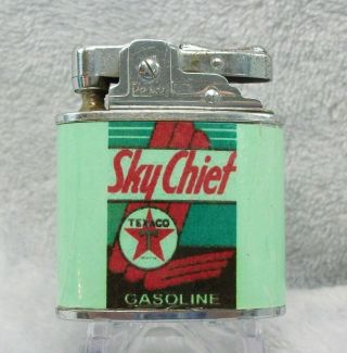 Vintage Texaco Sky Chief Gasoline And Oil Flat Advertising Lighter Xxnice