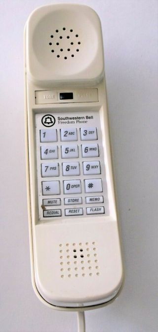 Southwestern Bell Freedom Phone Vintage Corded Push Button Almond 3
