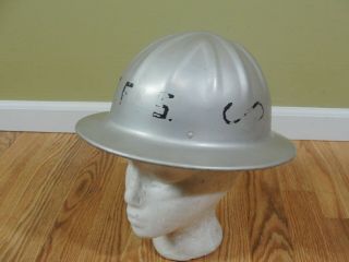 B F Mcdonald Co.  Vintage Metal Hardhat Construction Safe T Hat Aluminum