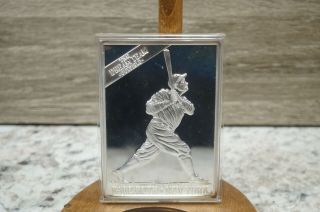 Authentic 6 Troy Oz.  999 Fine Silver Babe Ruth Baseball Card York Yankees