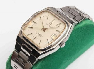 1970s Vintage Omega Seamaster Stainless Automatic Mens Wristwatch,  Band