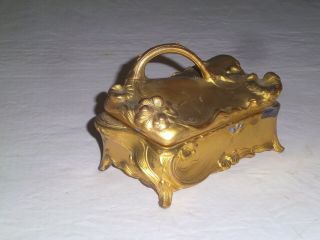 Antique Vintage W B Mfg Co Art Nouveau Jewelry Box Casket Trinket Footed