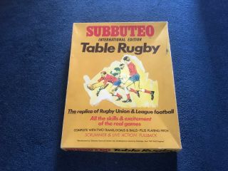 Vintage Subbuteo Boxed Rugby Set With Contents And Instructions