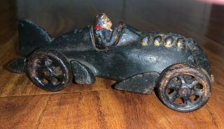 Vintage Hubley Cast Iron Rocket Racer Race Car With Driver