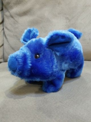 Vintage Pudgey Piglet Plush Pig - 1986 - Still - (rare Blue)