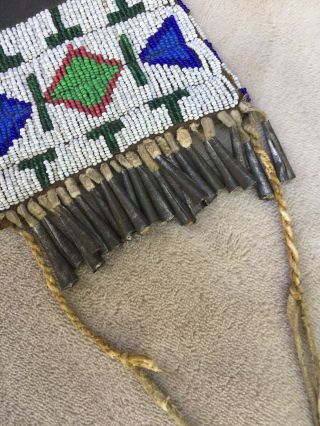 Antique Beaded Plains Indian Strike A Lite Bag Pouch Native American 3