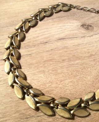 Vintage Gold Tone Trifari Necklace Choker 16 " C1960/70’s Signed Lovely