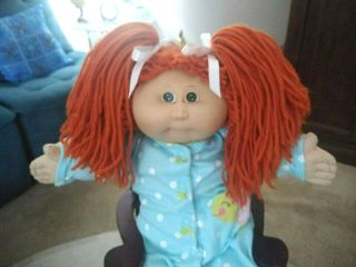 Cabbage Patch Kid Baby Girl Red Hair 1985 Green Eyes