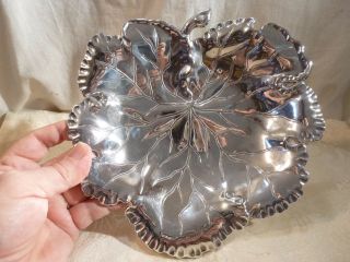 Antique Walker & Hall Sheffield Silver Plate Snail Vine Leaf Dish 1890 Patent