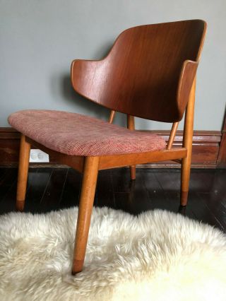 Authentic Vintage Danish Modern Kofod Larsen Penguin Wood Chair Mid Century