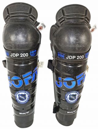 Jofa Jdp 200 Senior Size 14 " - Hockey Sr Adult Shin Guard Pads Vintage 90s