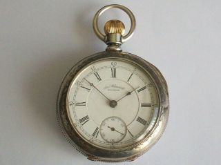 Rare Antique Solid Coin Silver Appleton Tracy & Co Waltham Pocket Watch