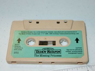 1985 World of Teddy Ruxpin The Missing Princess Tape Only Animated Talking Toy 3