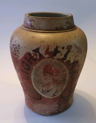 Antique Very Rare 18th C? Ceramic Earthenware Flake/tobacco Jar Pot Container
