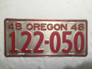1948 Oregon License Plate Bar Decor Man Cave