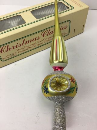 Vintage Glass Tree Topper Christmas Classics Gold