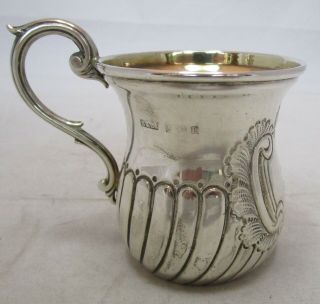 Antique Edwardian Sterling Silver Embossed Christening Mug,  1906,  65g