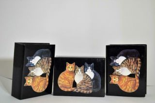 Burnes Of Boston Vintage Photo Albums Three Cats Art Kitty Holds Eighty 4x6