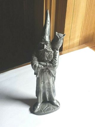 Vintage Dated 1979 Artist Signed Ray Lamb Pewter Mystic W/owl
