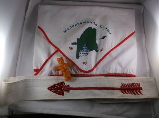 Vintage Boy Scout Order Of The Arrow Group Sash Neckerchief Neal Slide 1970