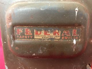 Vintage FEDERAL Metal Fuse Box Switch Lever Union Made Newark NJ 2