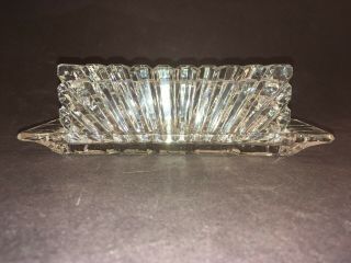 Vintage Clear Lead Crystal Large Butter Dish Heavy Gorgeous