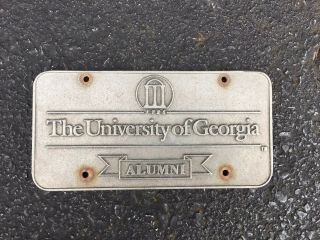 Vintage Retro Pewter The University Of Georgia Alumni License Plate - Uga