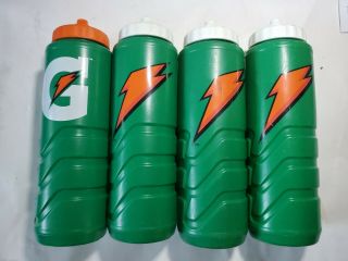 Vintage Gatorade Squeeze Water Bottle,  Orange Lightning Bolt 32oz 4pc