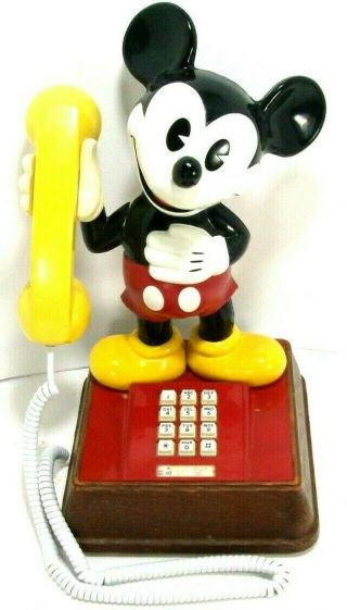 Vintage 1976 Disney Mickey Mouse Push Button Telephone