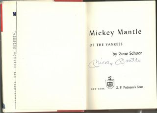Mickey Mantle Signed " Mickey Mantle Of The Yankees " Hardcover Book Auto Psa