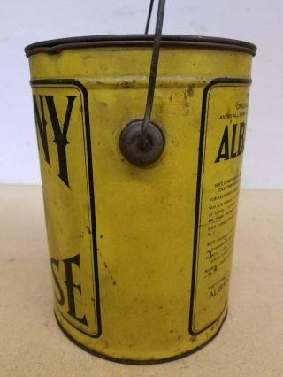 RARE 5 LBS Albany Grease tub bucket Can old gas sign Antique York Vintage 3