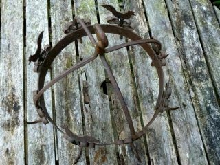 Vintage Wrought Iron Game Hanging Ring And Butcher ' s S Hook Blacksmith Made. 3