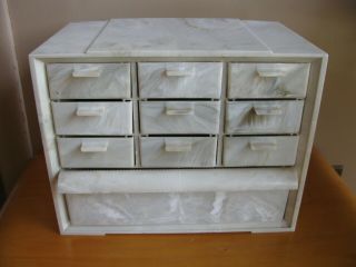 Vintage Akro - Mils Cabinets 10 Drawer Marbled Plastic Storage Cabinet Akron Ohio 3