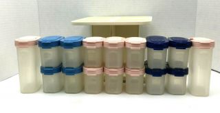 Vintage Tupperware Modular Mates Spice Rack Carousel Set w/ 16 Containers 2