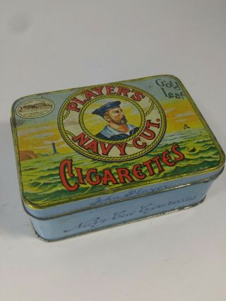 Vintage Players Navy Cut Cigarettes Tin Box Hinged