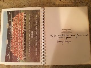 Ohio State Hot Line To Victory Signed By Woody Hayes To Edmund Redman Circa 1969