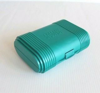 Vintage Sassaby Green Teal Travel Make - Up Case Model 110 - 07 With Mirror