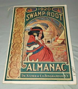 Vintage 1920 Swamp Root Almanac - Dr.  Kilmer & Co.  - Medicine Advertisement Vg