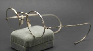 Antique Bausch Lomb B&l 14k White Gold Pads Ornate Spectacles Glasses