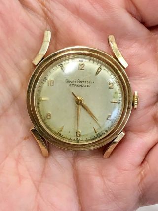 Vintage Girard Perregaux 17jewel Gyromatic 14k Solid Gold Mens Watch Runs